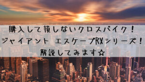 購入して損しないクロスバイク！ジャイアント エスケープRXシリーズ！解説してみます☆