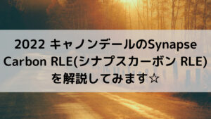 2022 キャノンデールのSynapse Carbon RLE(シナプスカーボン RLE)を解説してみます☆