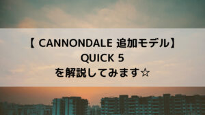 【2022 CANNONDALE 追加モデル】QUICK 5を解説してみます☆