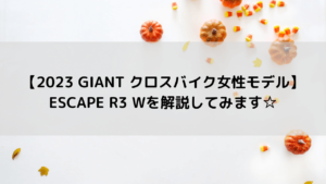 【2023 GIANT クロスバイク女性モデル】ESCAPE R3 Wを解説してみます☆