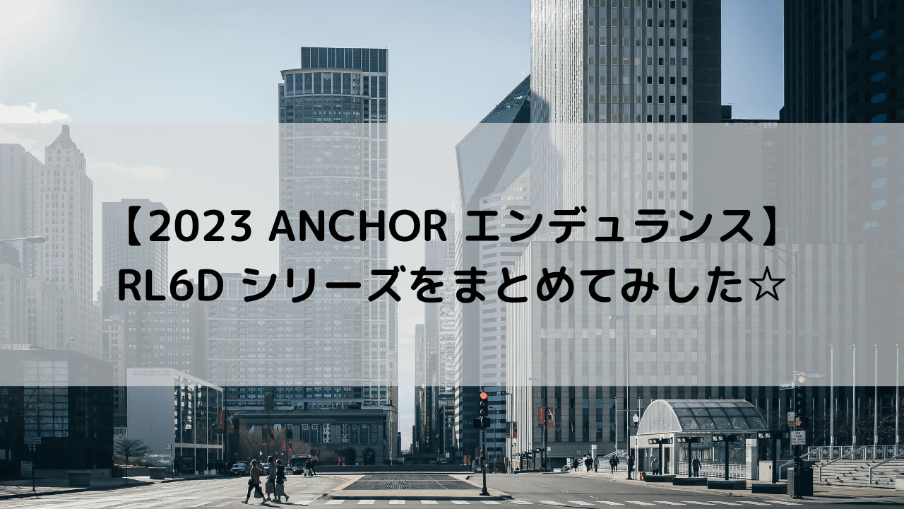 【2023 ANCHOR エンデュランス】RL6Dシリーズをまとめてみした☆