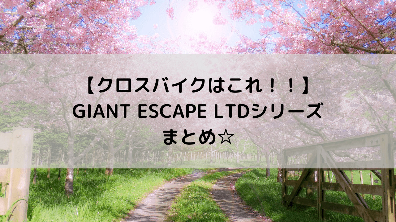 【クロスバイクはこれ！！】GIANT ESCAPE LTDシリーズまとめ☆