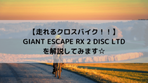 【走れるクロスバイク！！】GIANT ESCAPE RX 2 DISC LTDを解説してみます☆