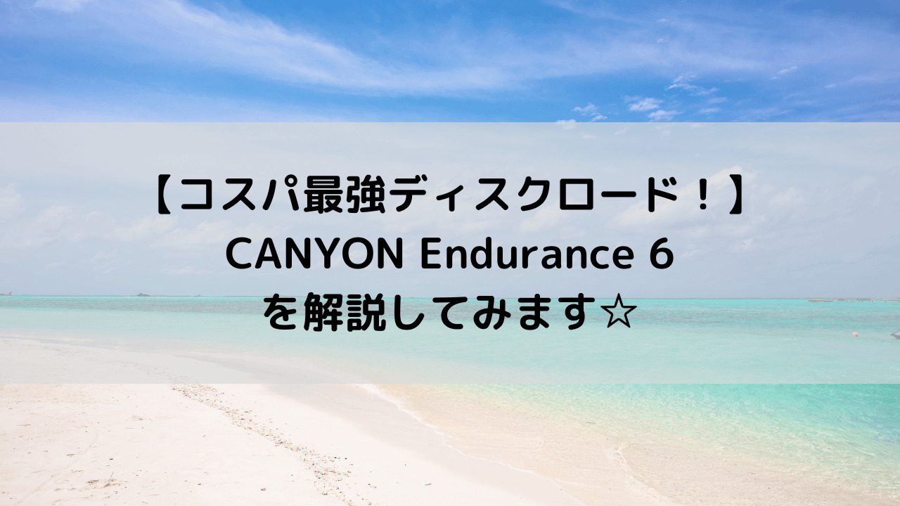 【コスパ最強ディスクロード！】CANYON Endurance 6を解説してみます☆