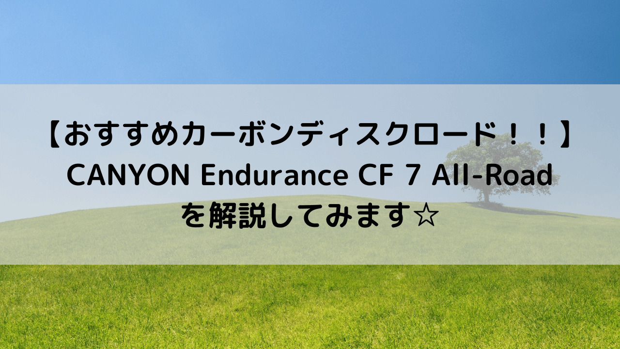 【おすすめカーボンディスクロード！】CANYON Endurance CF 7 All-Road