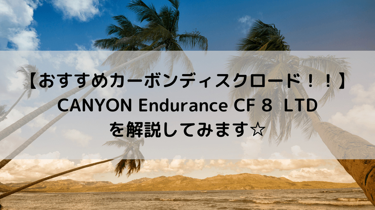 【カーボンディスクロードおすすめ！！】CANYON Endurance CF 8 LTDを解説してみます☆
