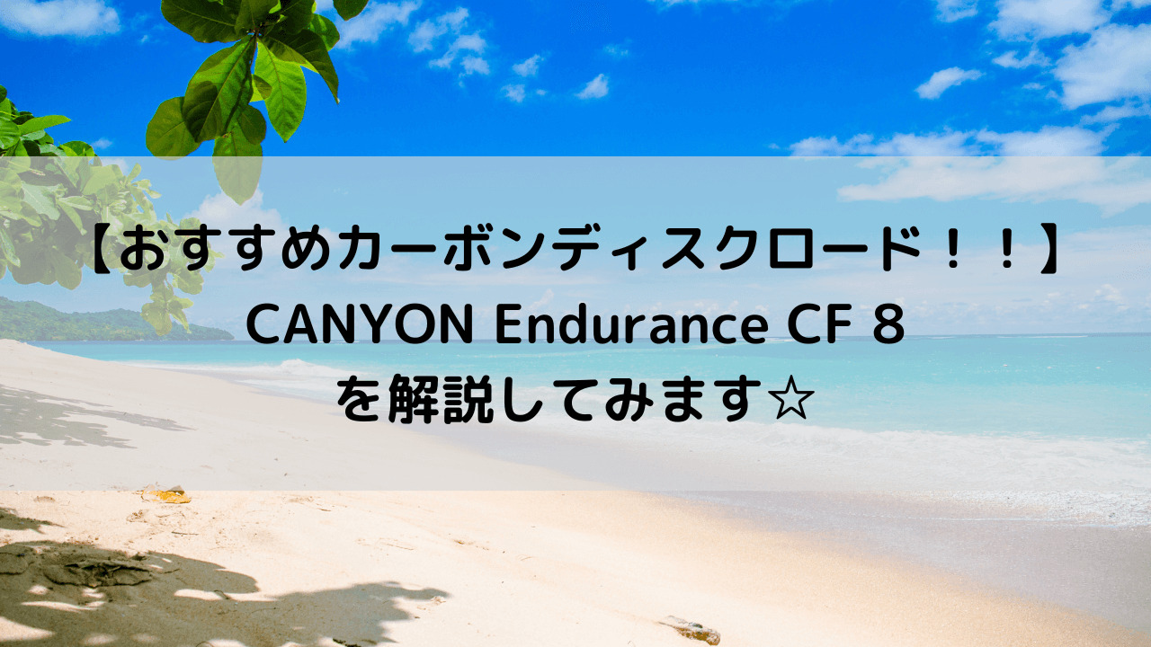 【おすすめカーボンディスクロード！！】CANYON Endurance CF 8を解説してみます☆