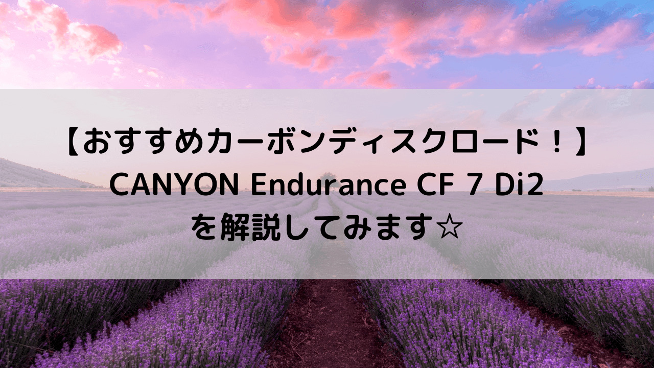 【おすすめカーボンディスクロード！】CANYON Endurance CF 7 Di2を解説してみます☆