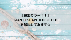 【追加カラー！！】GIANT ESCAPE R DISC LTDを解説してみます☆